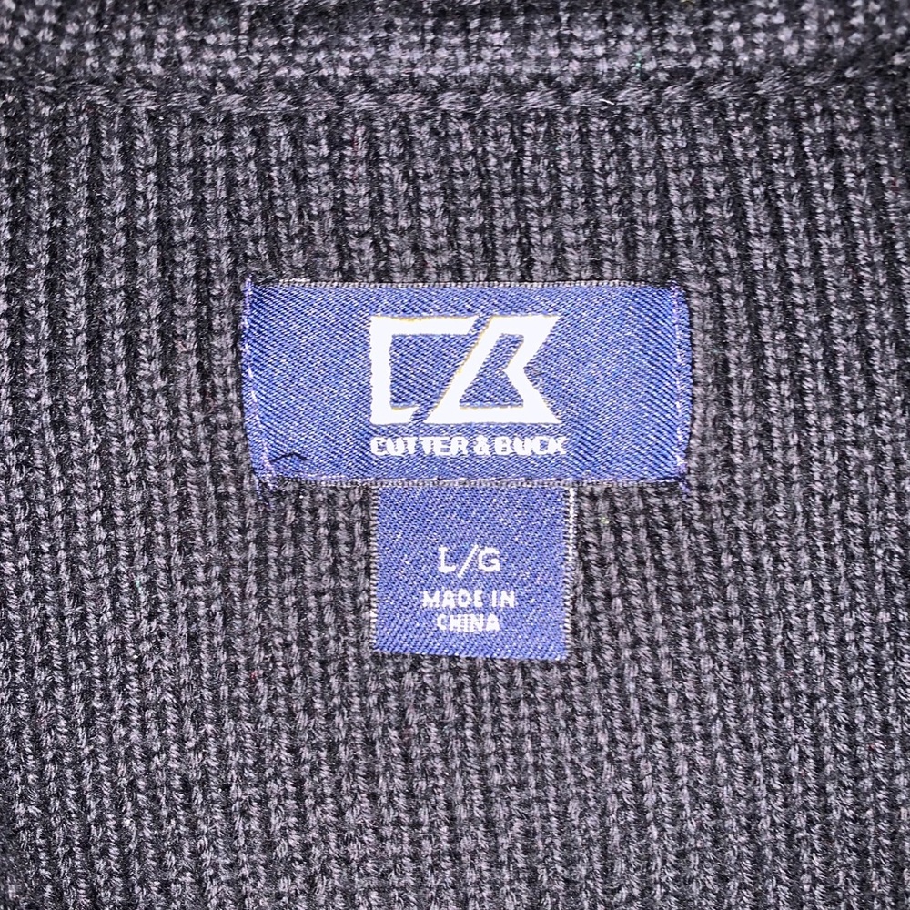 Cutter & Buck Black Zip-up Knit Sweater size Large - Picture 10 of 10